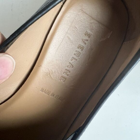 Everlane The Street Shoe Black Leather  Printed Slip On Sneaker Women’s 8 - Picture 7 of 9